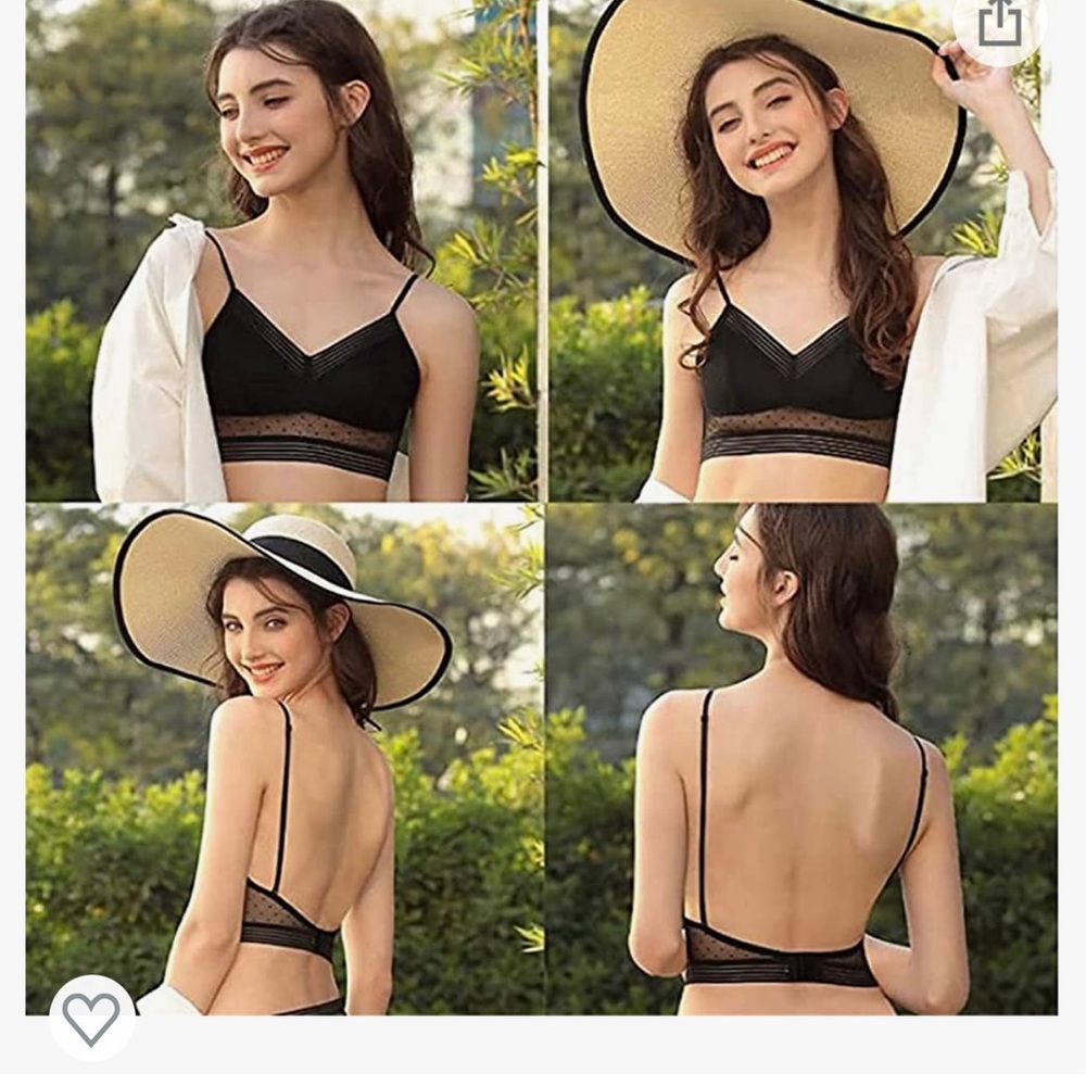Ladies Lace-U-Back Lifting Bra, Starry Bra - Low Back Wireless